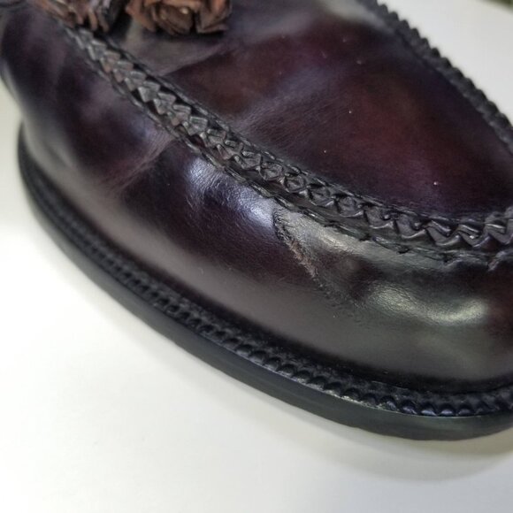 Johnston & Murphy Cellini Italy Tassel Dress Shoes Brown Burgundy size 10.5 M